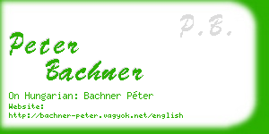 peter bachner business card